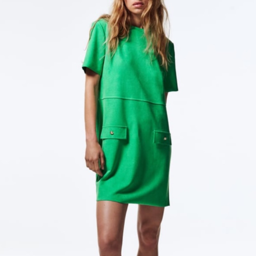 Zara Faux Suede Shift Dress